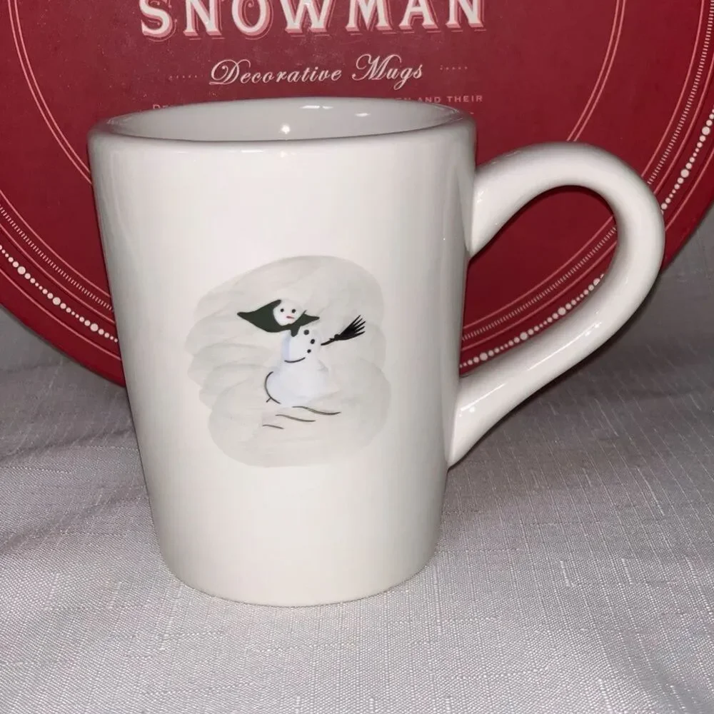 WILLIAMS SONOMA Snowman Mug Christmas Set 6 Retired Vintage Collectible Winter